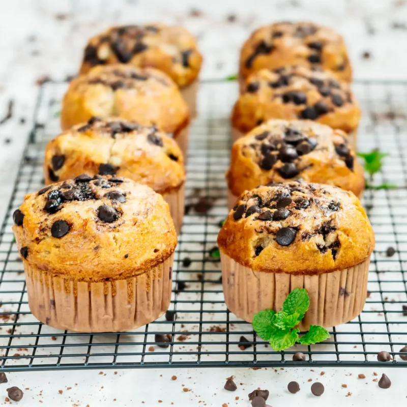 Csokoládés cukormentes banánkenyér muffinok